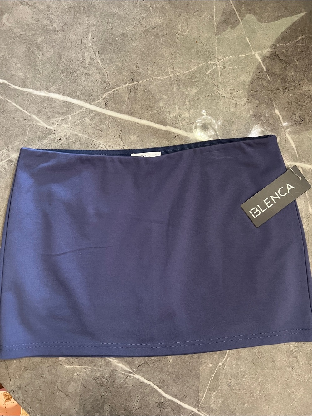 Blenca Deep Blue Stretch Mini Skirt